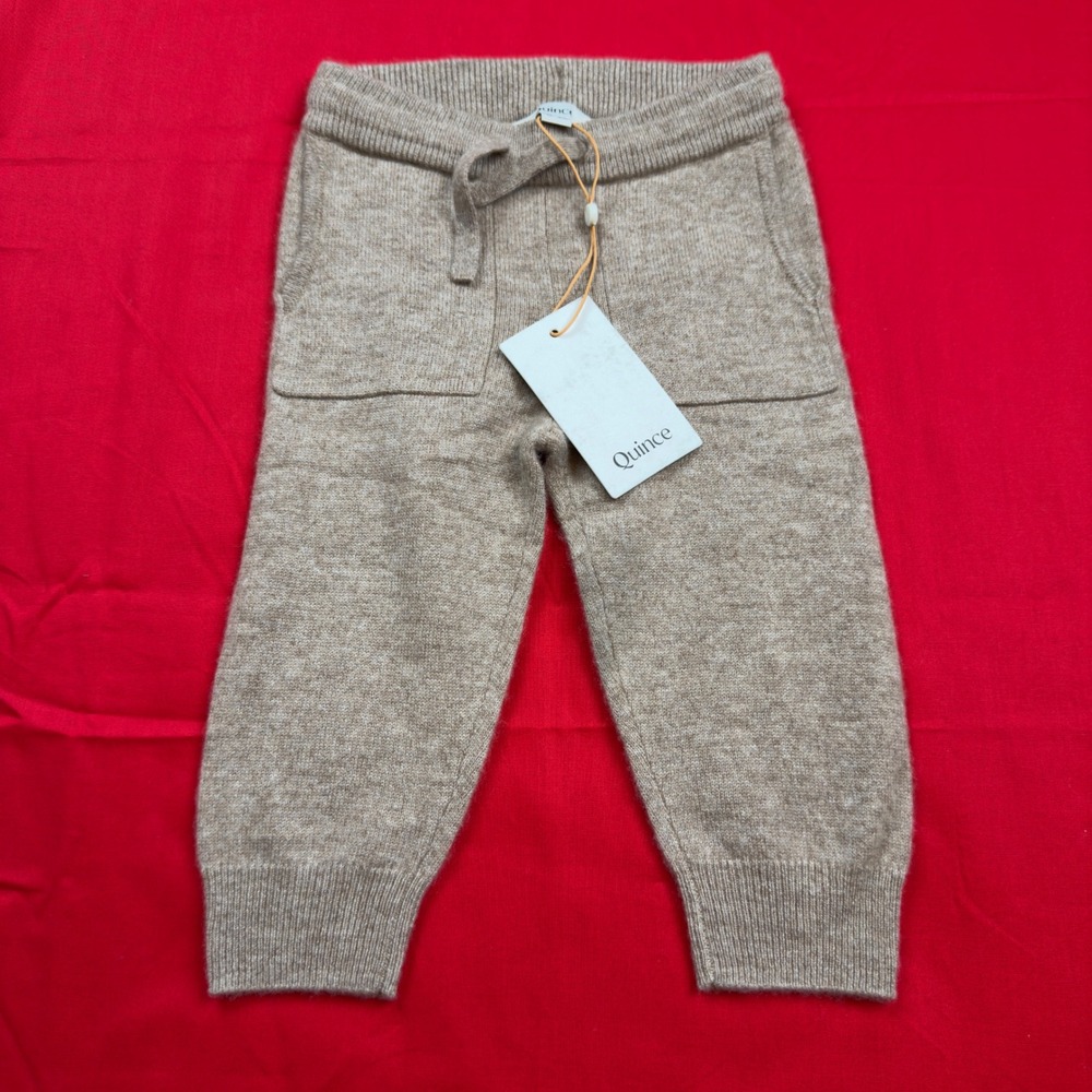 Quince Washable Cashmere Jogger Oatmeal Beige Kids 12-18M LB31381-ZNASCCL007 NWT